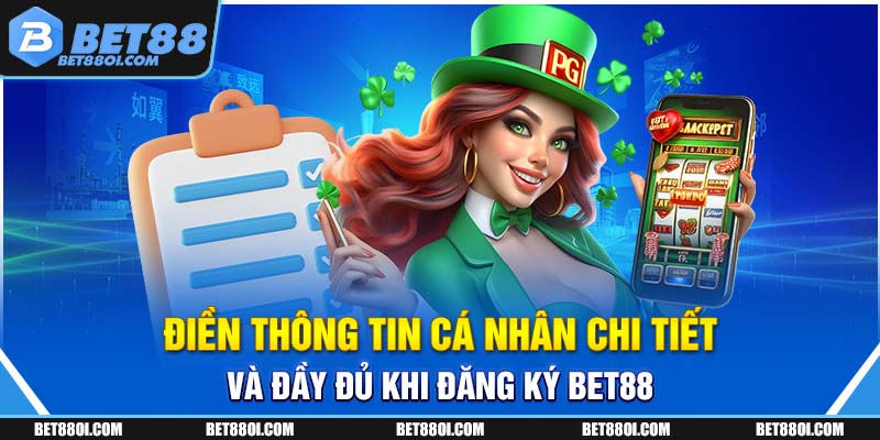 Điền thông tin cá nhân chi tiết và đầy đủ khi đăng ký BET88